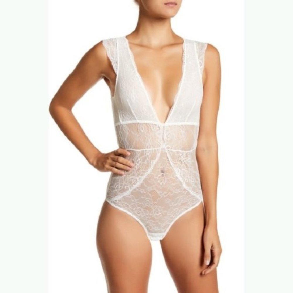 Sam Edelman Sexy White Lace Bodysuit